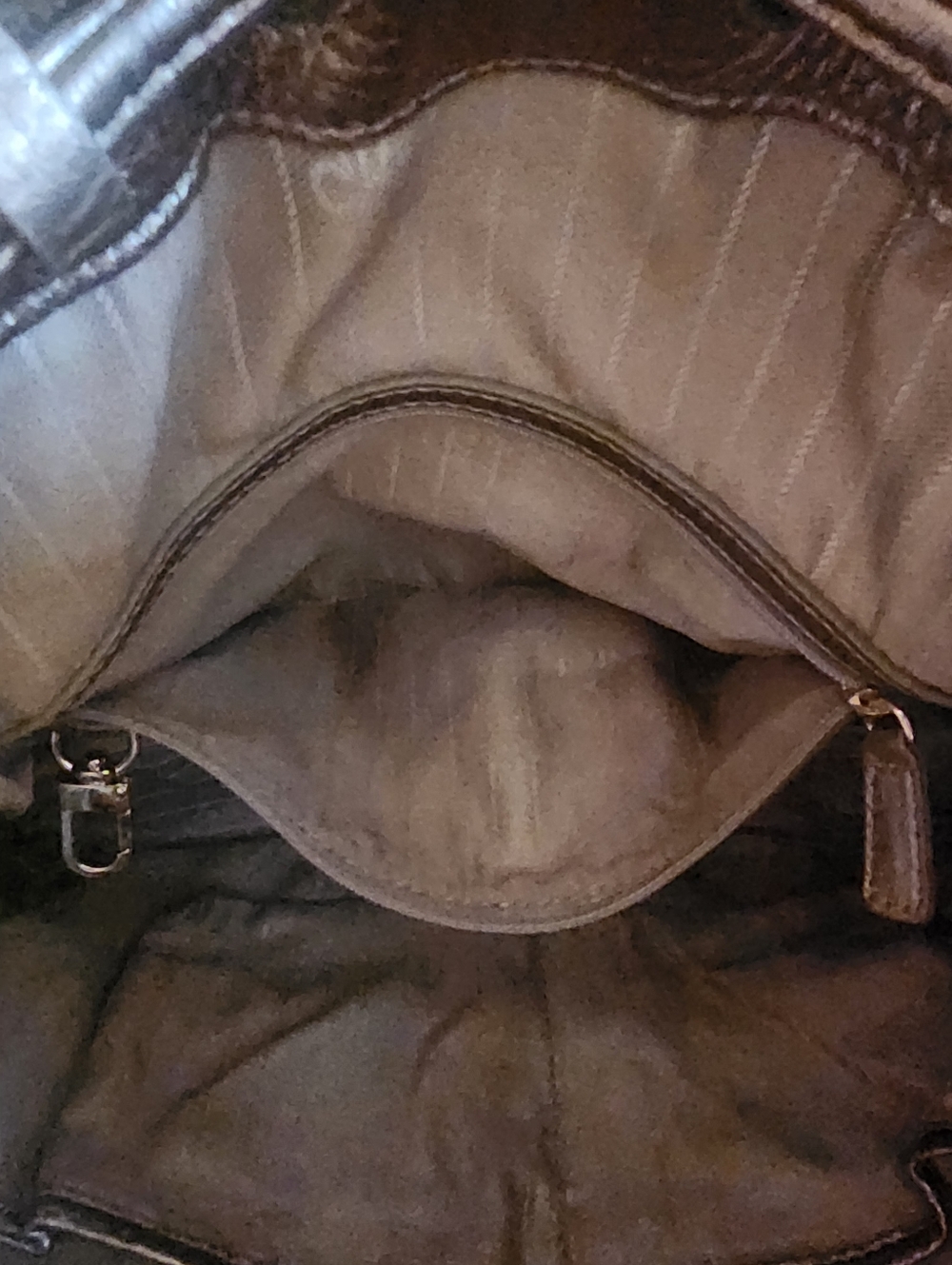 Cole Haan Metallic Pebbled Leather Drawstring Bucket Bag - Picture 5 of 6